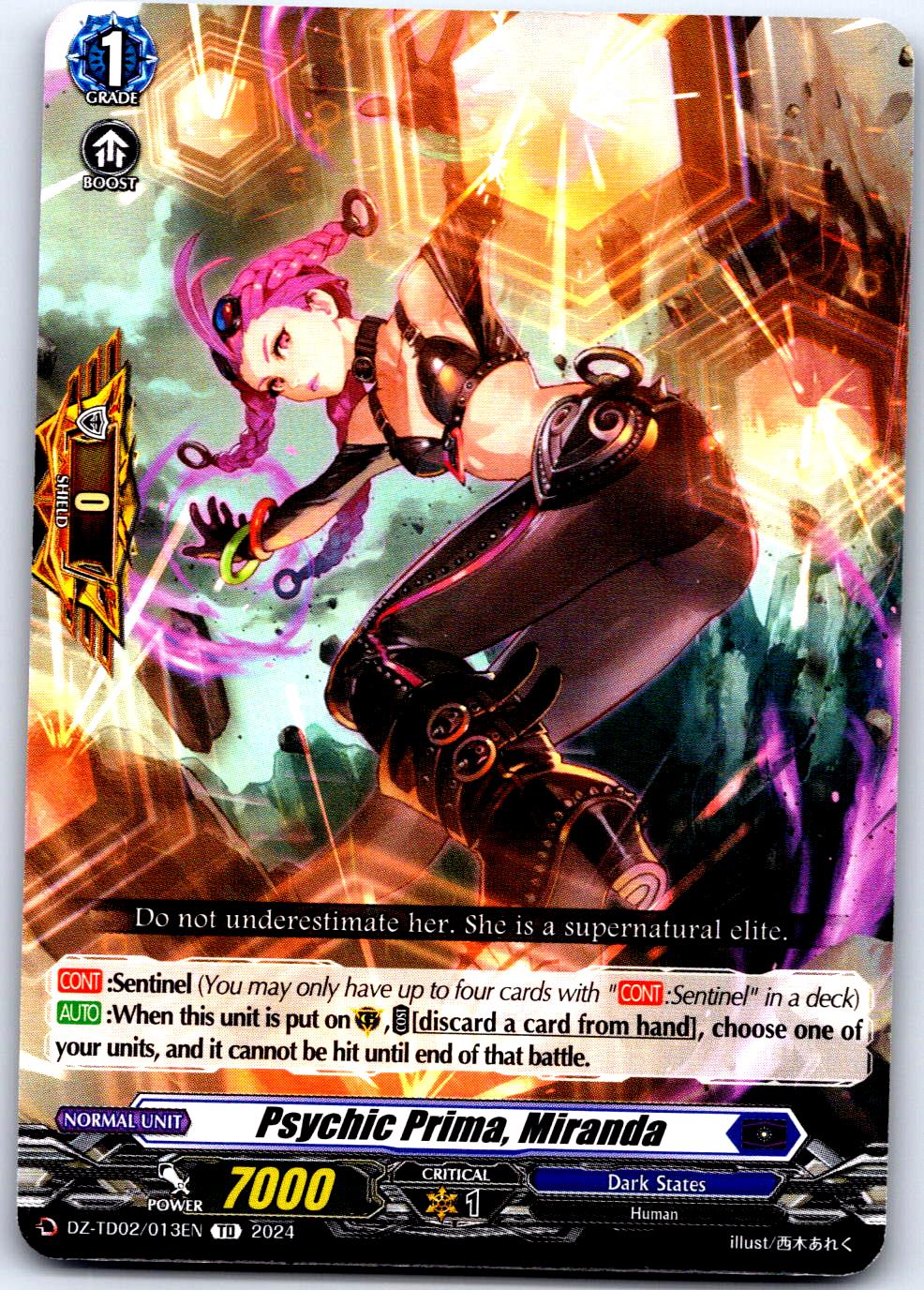 PSYCHIC PRIMA, MIRANDA DZ-TD02/013EN TRIAL DECK CARDFIGHT!! VANGUARD MP