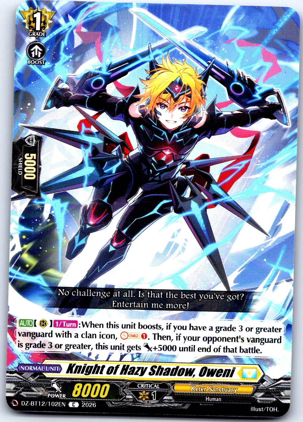 KNIGHT OF HAZY SHADOW, OWENI DZ-BT12/102EN C CARDFIGHT!! VANGUARD LP