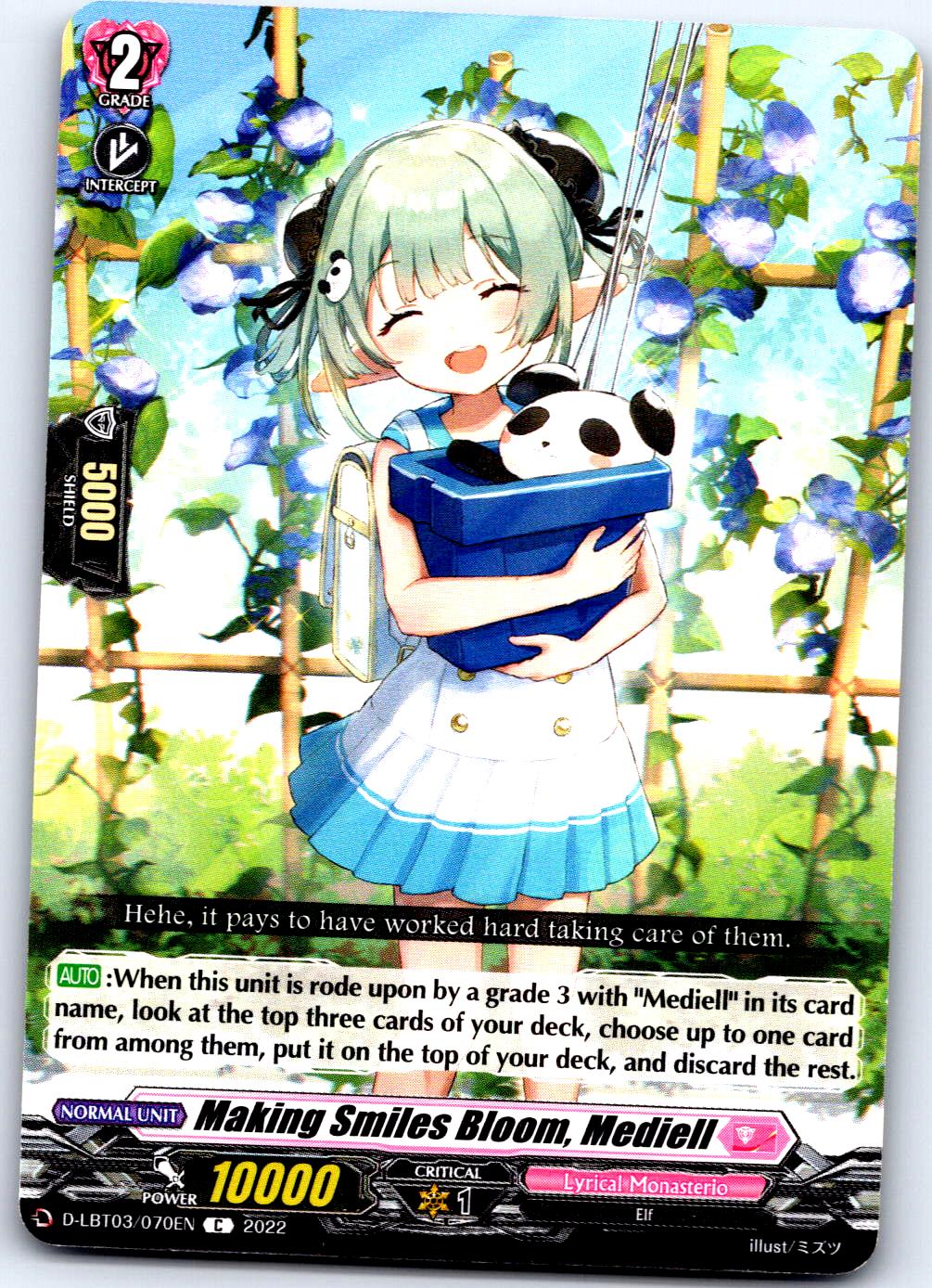 MAKING SMILES BLOOM, MEDIELL D-LBT03/070EN C CARDFIGHT!! VANGUARD LP