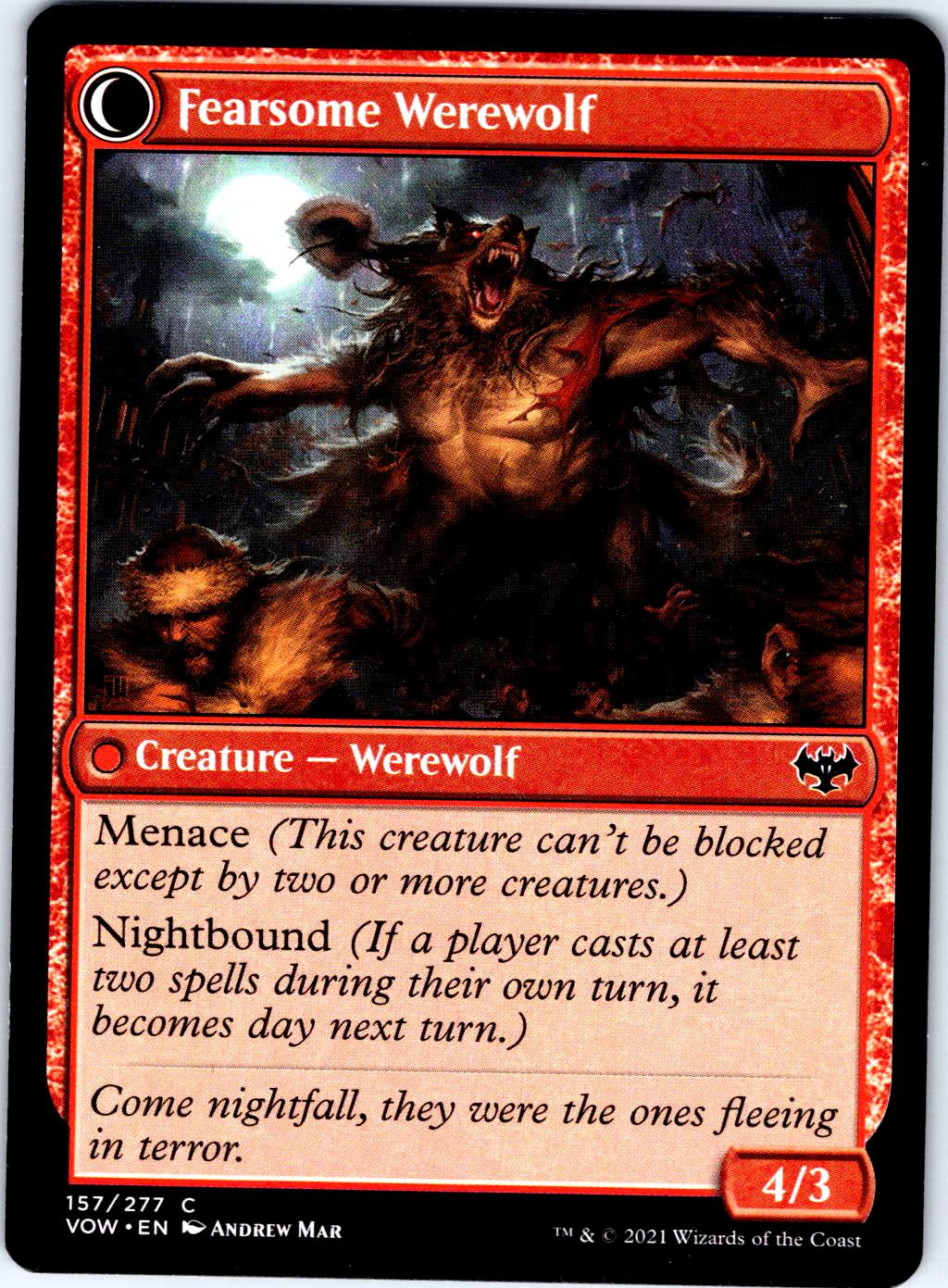 FEARFUL VILLAGER // FEARSOME WEREWOLF 157 C MAGIC: THE GATHERING MP
