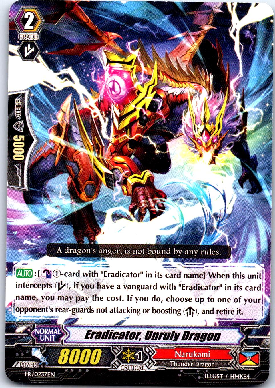 ERADICATOR, UNRULY DRAGON PR/0237EN P CARDFIGHT!! VANGUARD MP