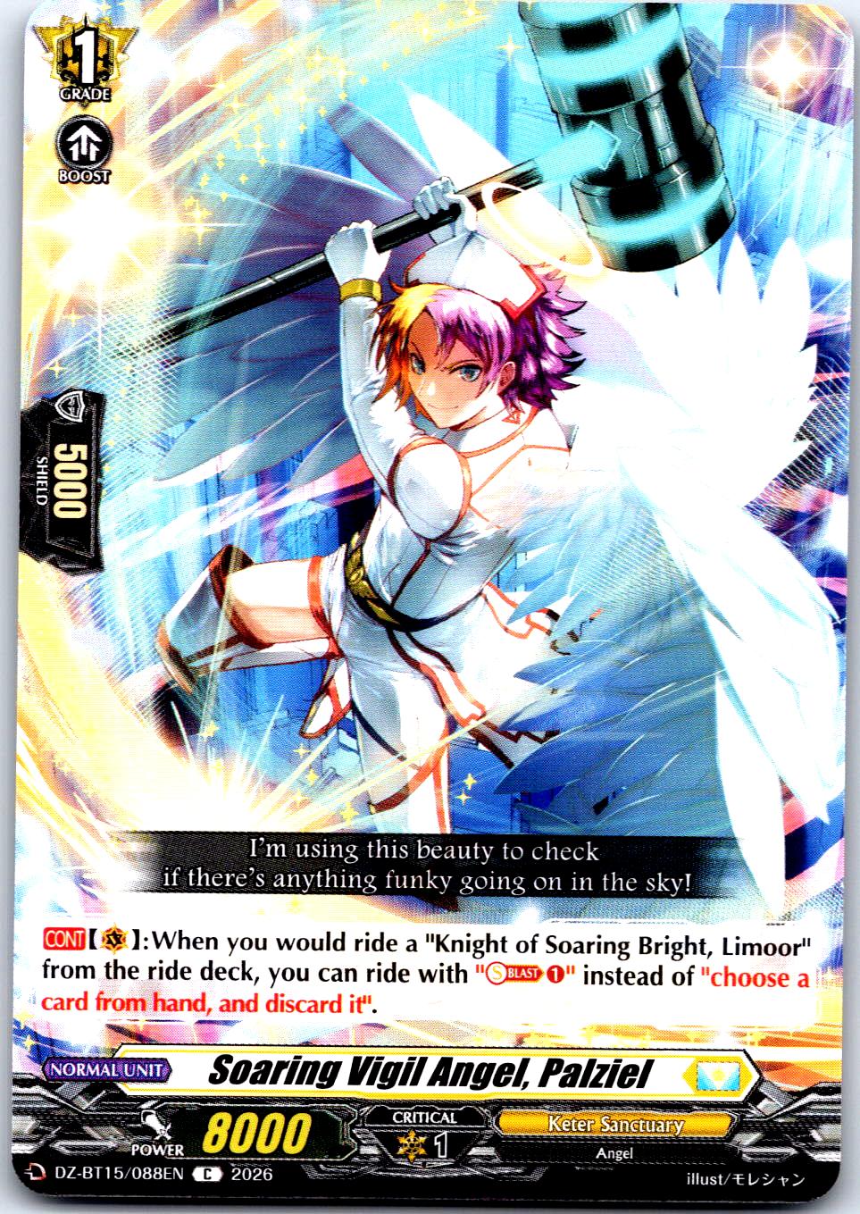 SOARING VIGIL ANGEL, PALZIEL DZ-BT15/088EN C CARDFIGHT!! VANGUARD LP