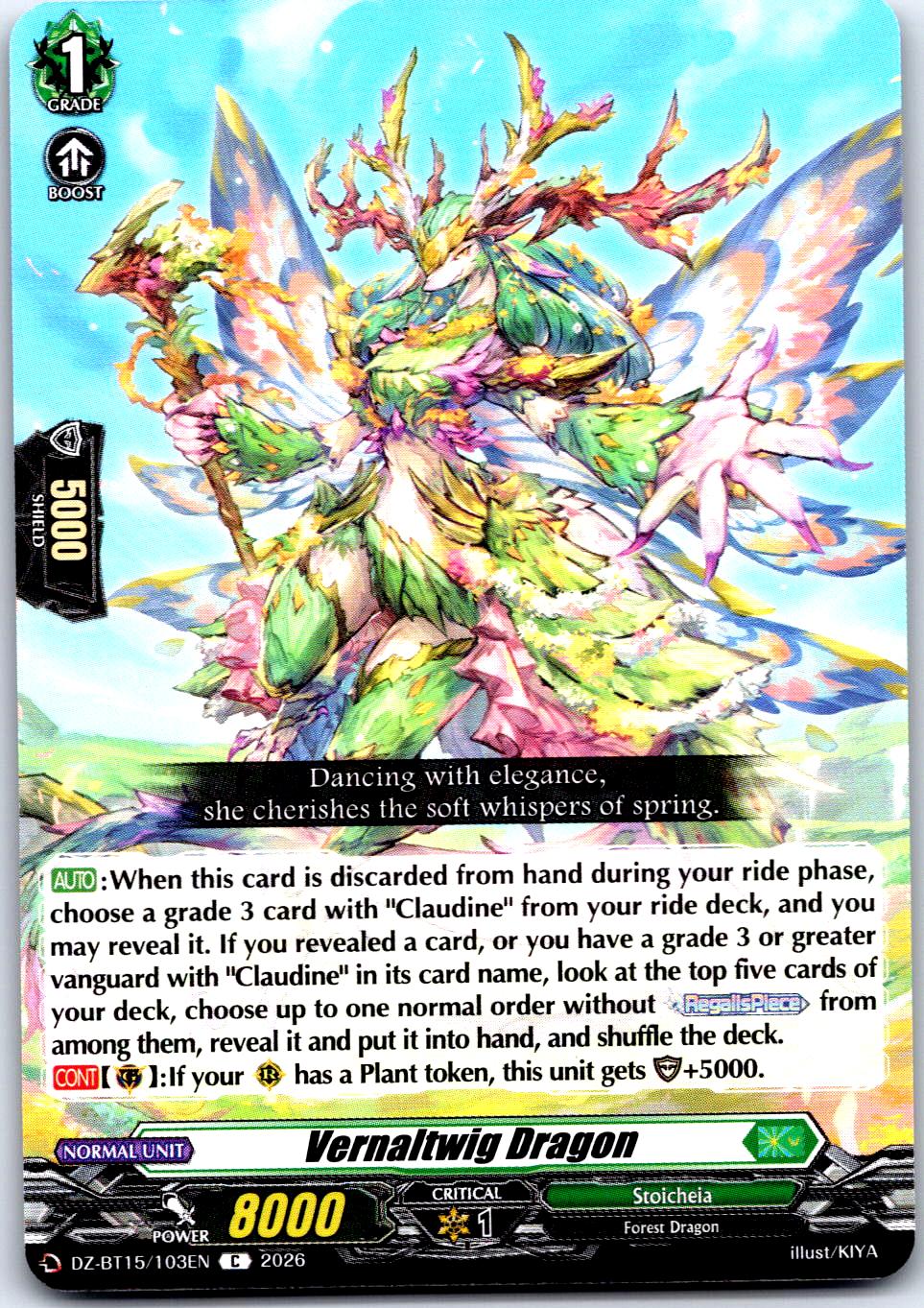 VERNALTWIG DRAGON DZ-BT15/103EN C CARDFIGHT!! VANGUARD LP