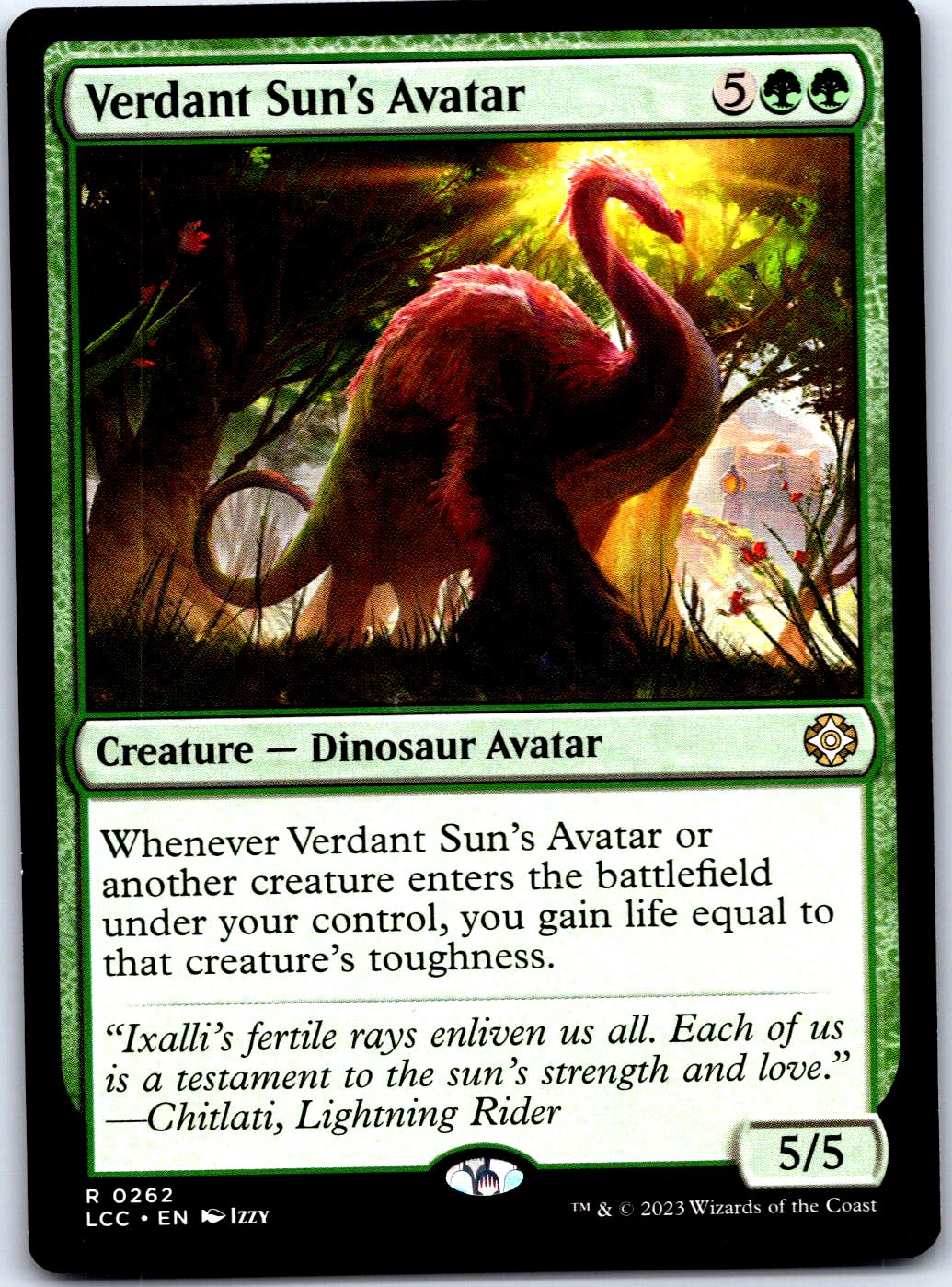 VERDANT SUN'S AVATAR 262 R MAGIC: THE GATHERING MP