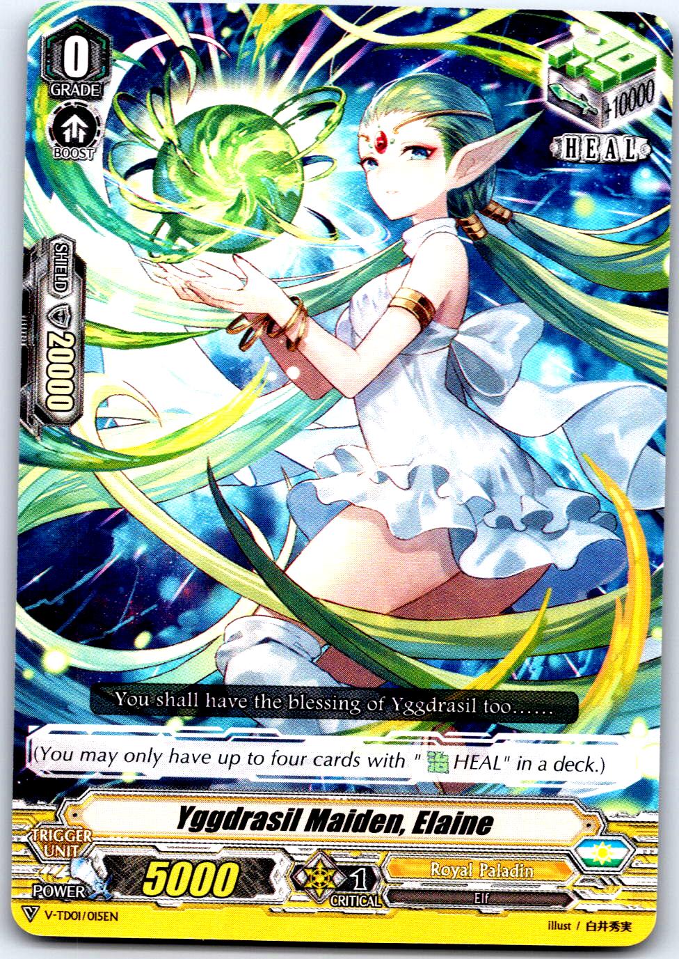 YGGDRASIL MAIDEN, ELAINE V-TD01/015EN TRIAL DECK CARDFIGHT!! VANGUARD MP