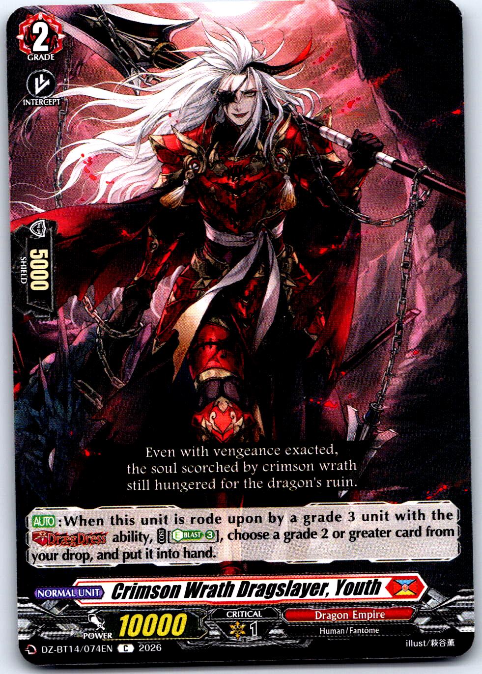 CRIMSON WRATH DRAGSLAYER, YOUTH DZ-BT14/074EN C CARDFIGHT!! VANGUARD MP