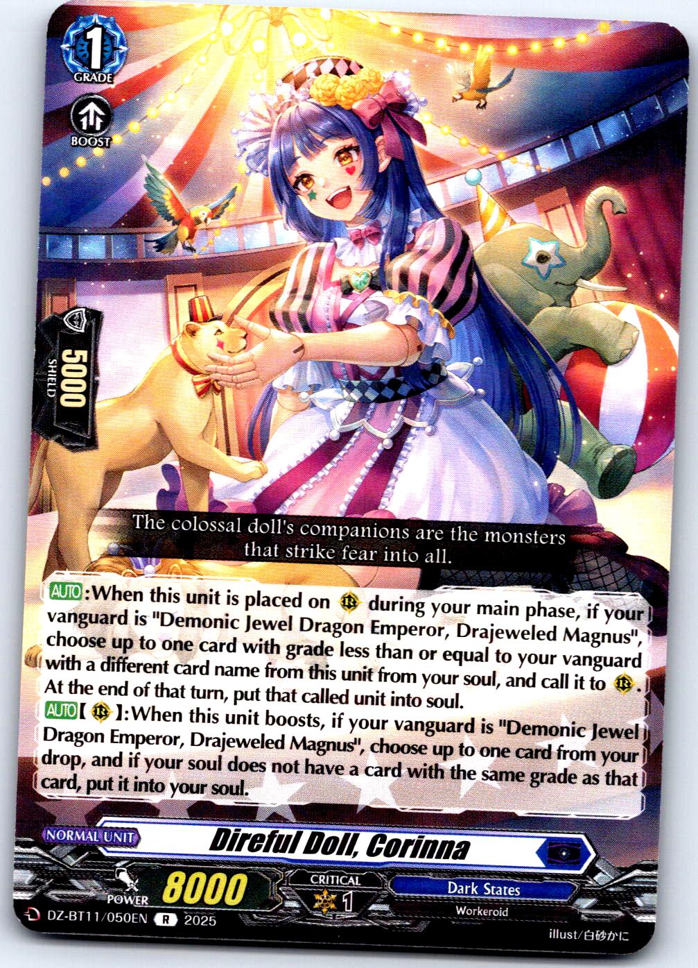 DIREFUL DOLL, CORINNA DZ-BT11/050EN R CARDFIGHT!! VANGUARD LP