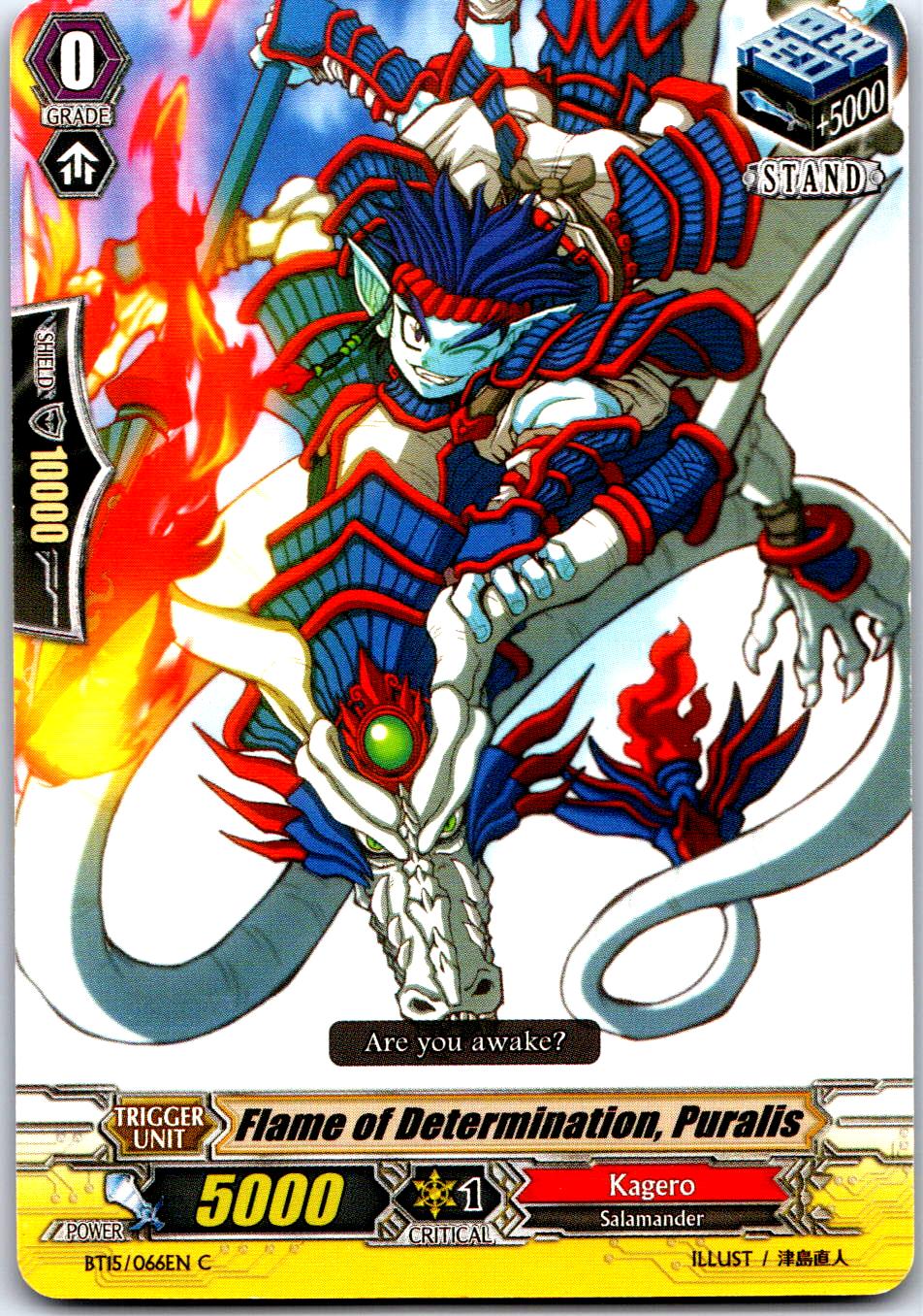 FIRE OF DETERMINATION, PURALIS BT15/066EN C CARDFIGHT!! VANGUARD MP
