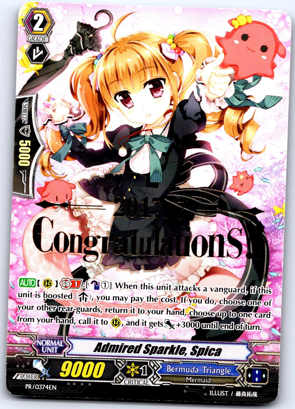 ADMIRED SPARKLE, SPICA (HOT STAMPED) PR/0374EN P CARDFIGHT!! VANGUARD MP