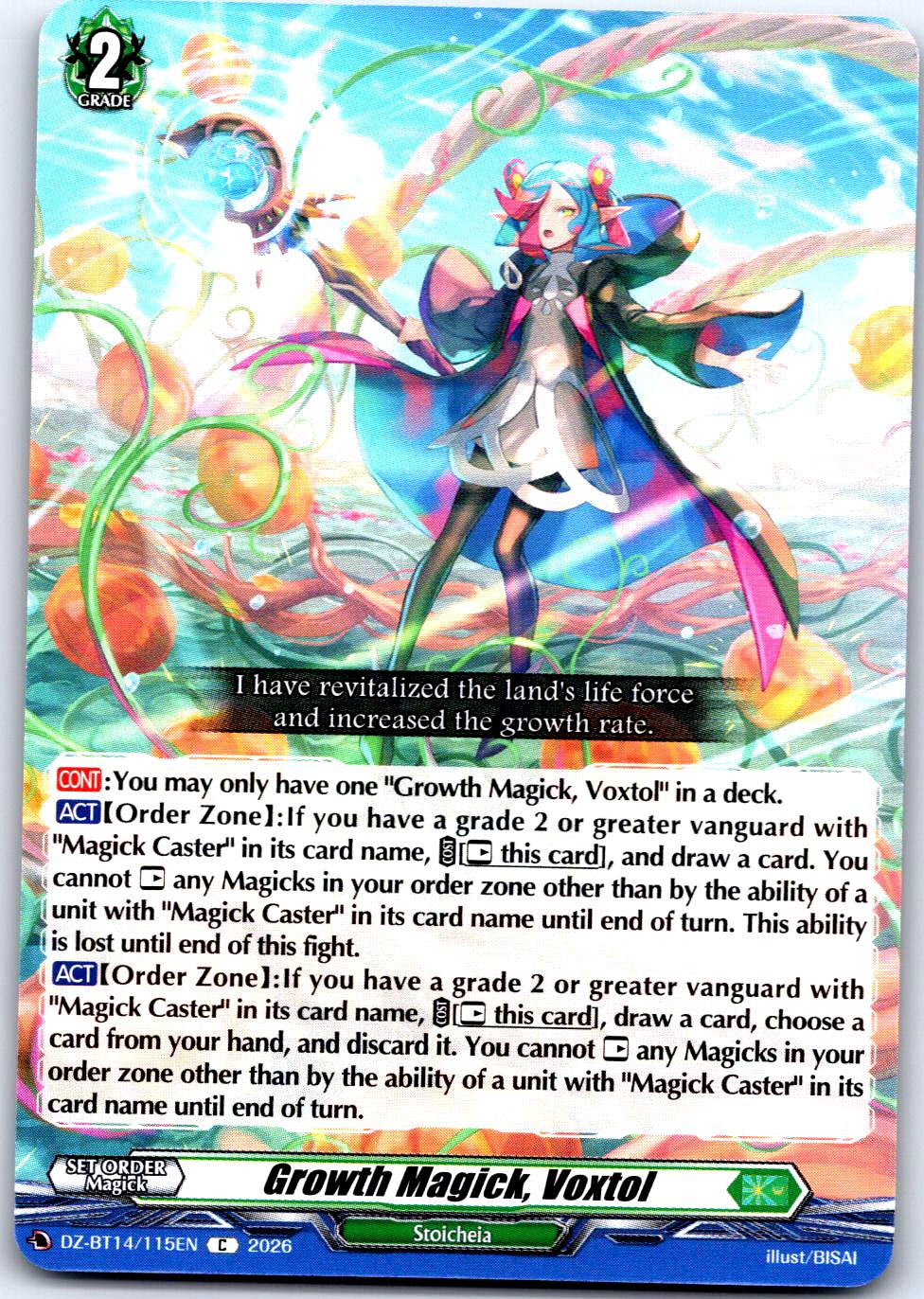GROWTH MAGICK, VOXTOL DZ-BT14/115EN C CARDFIGHT!! VANGUARD LP