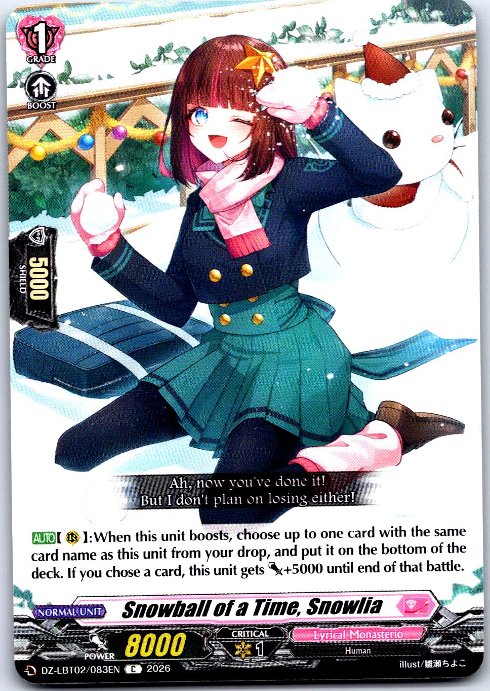 SNOWBALL OF A TIME, SNOWLIA DZ-LBT02/083EN C CARDFIGHT!! VANGUARD LP
