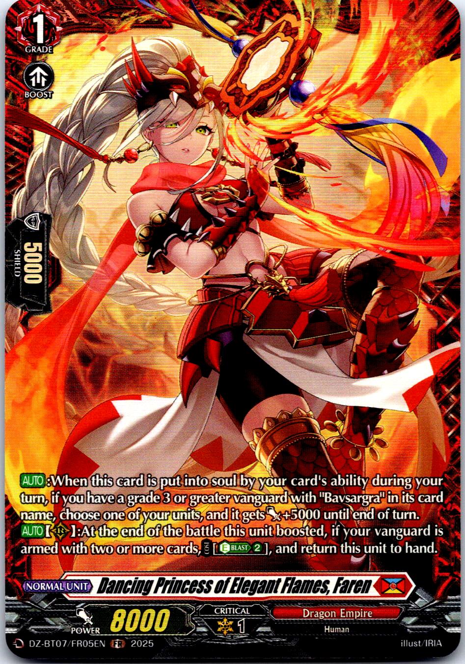 DANCING PRINCESS OF ELEGANT FLAMES, FAREN (FR) DZ-BT07/FR05EN CF VANGUARD MP