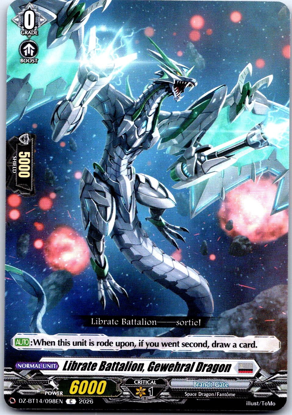 LIBRATE BATTALION, GEWEHRAL DRAGON DZ-BT14/098EN C CARDFIGHT!! VANGUARD MP