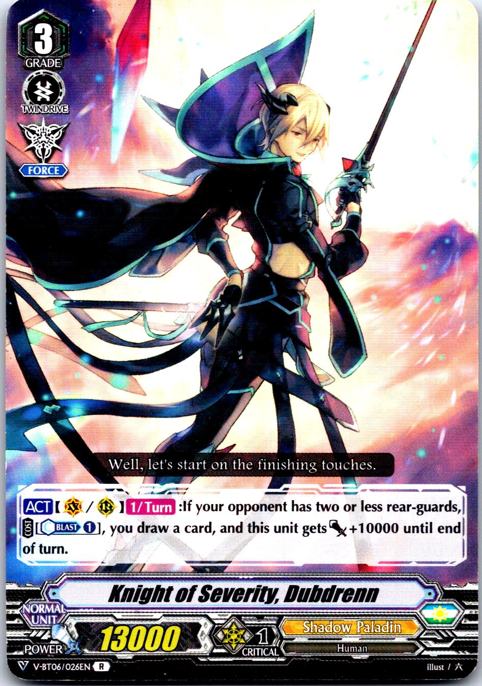 KNIGHT OF SEVERITY, DUBDRENN V-BT06/026EN R CARDFIGHT!! VANGUARD MP
