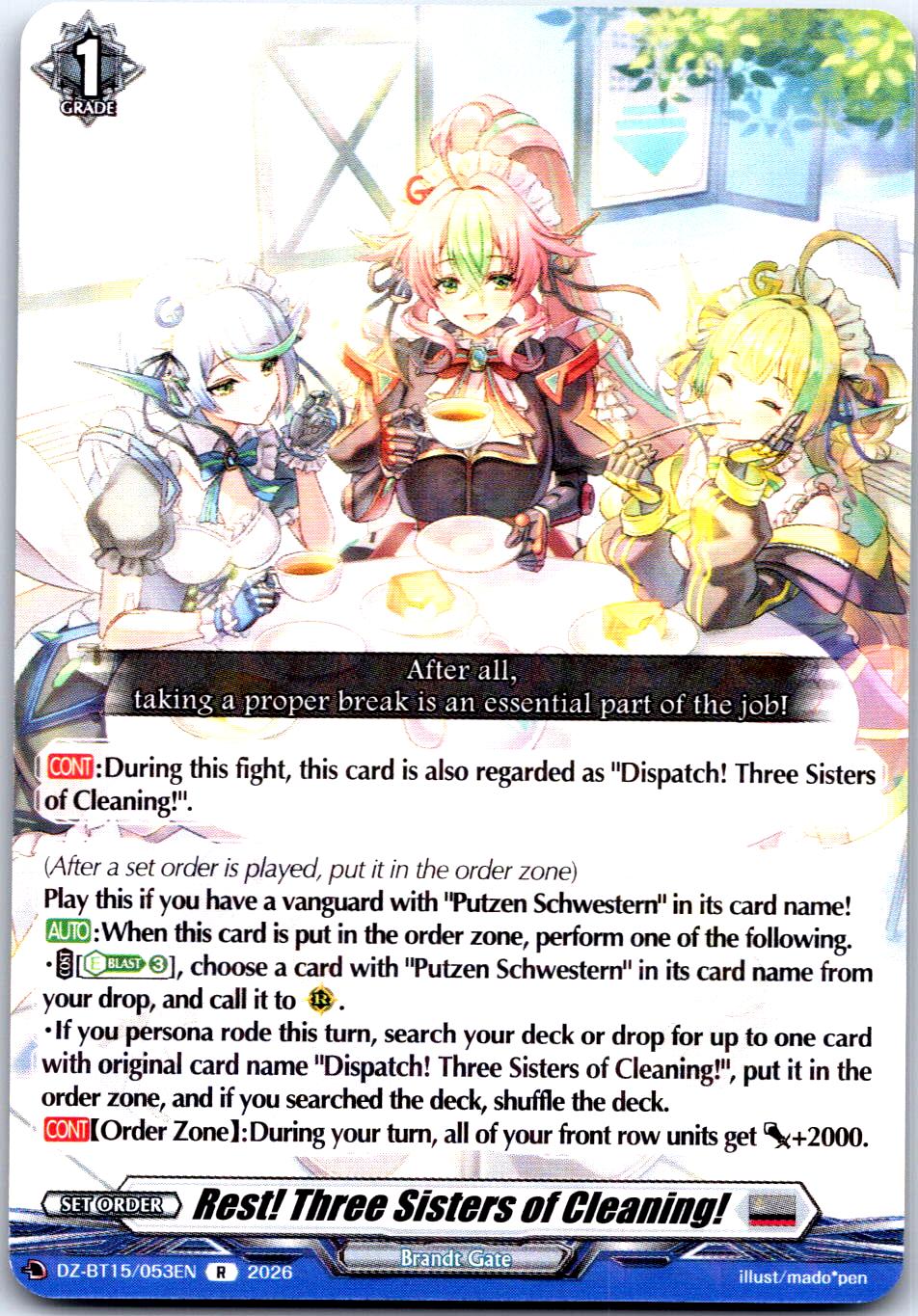 REST! THREE SISTERS OF CLEANING! DZ-BT15/053EN R CARDFIGHT!! VANGUARD LP