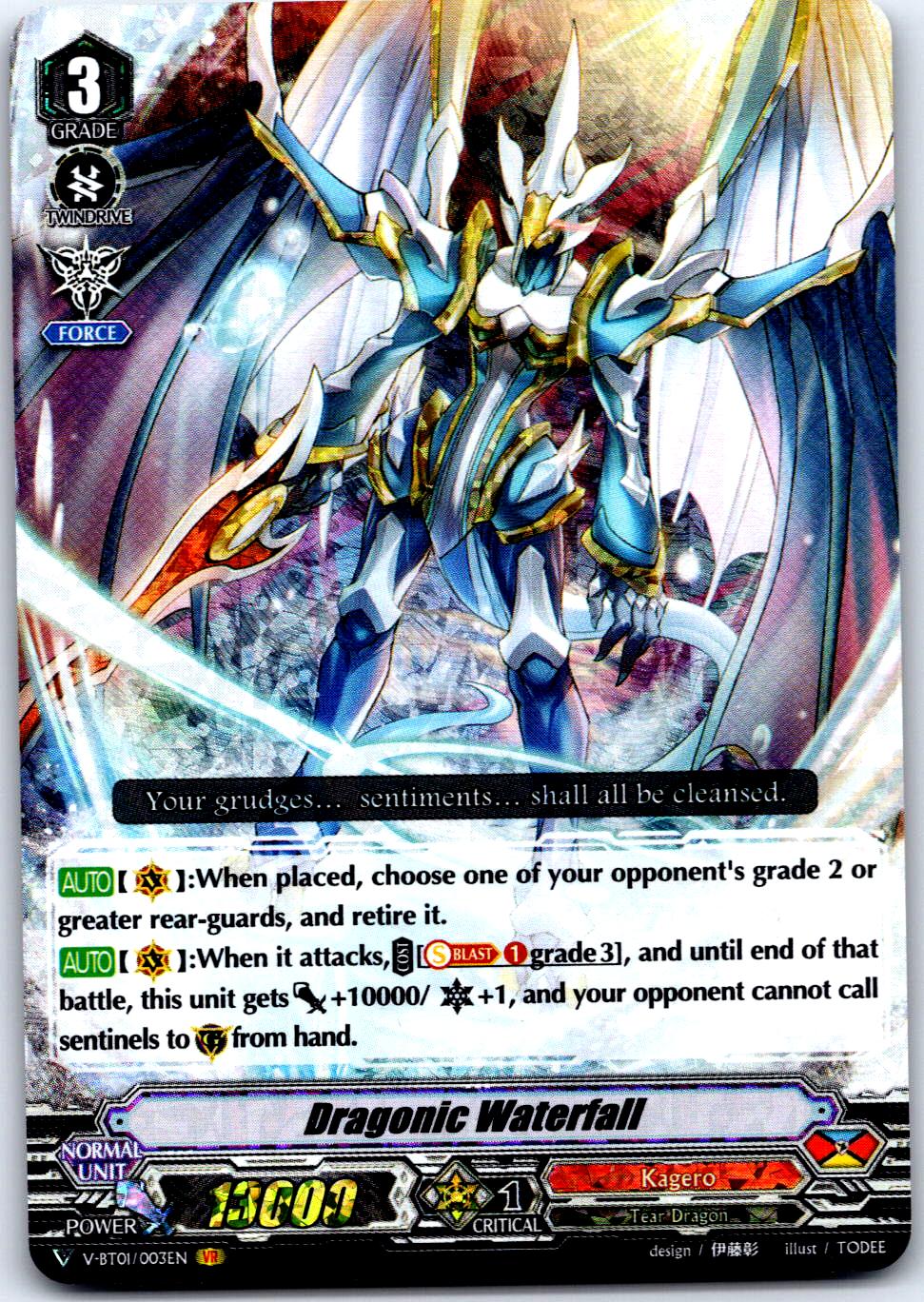 DRAGONIC WATERFALL V-BT01/003EN VANGUARD RARE CARDFIGHT!! VANGUARD MP