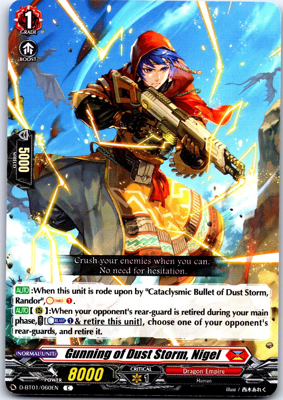 GUNNING OF DUST STORM, NIGEL D-BT01/060EN C CARDFIGHT!! VANGUARD MP
