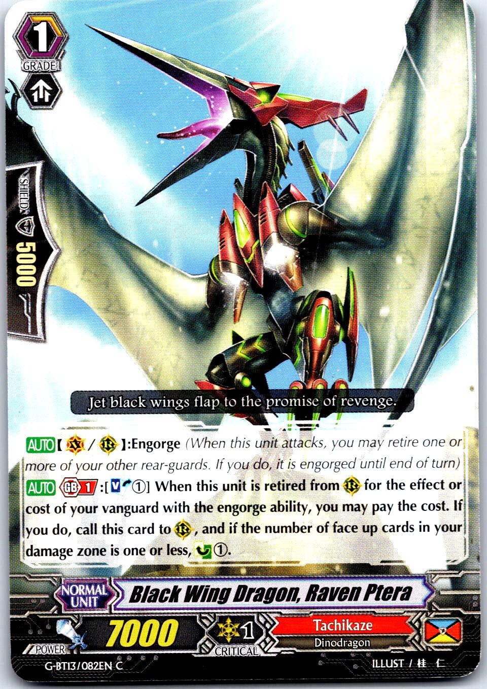BLACK WING DRAGON, RAVEN PTERA G-BT13/082EN C CARDFIGHT!! VANGUARD MP