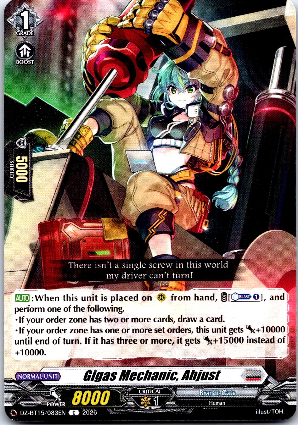 GIGAS MECHANIC, AHJUST DZ-BT15/083EN C CARDFIGHT!! VANGUARD LP