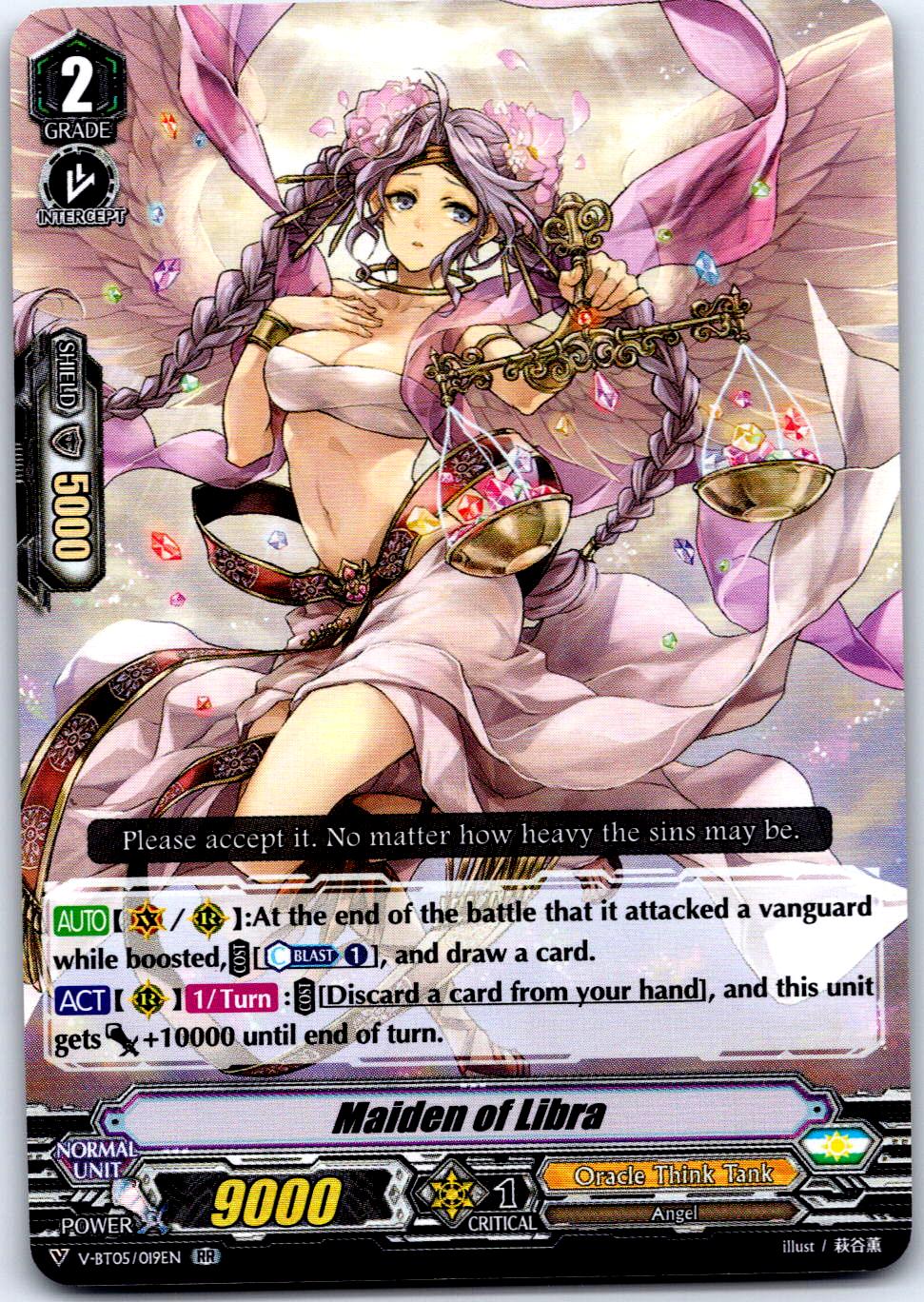 MAIDEN OF LIBRA V-BT05/019EN RR CARDFIGHT!! VANGUARD MP