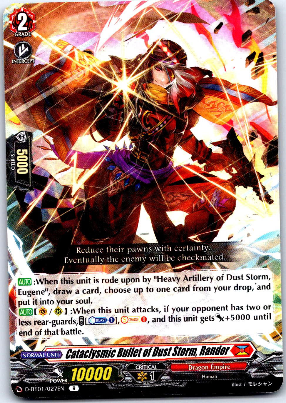 CATACLYSMIC BULLET OF DUST STORM, RANDOR D-BT01/027EN R CARDFIGHT!! VANGUARD MP