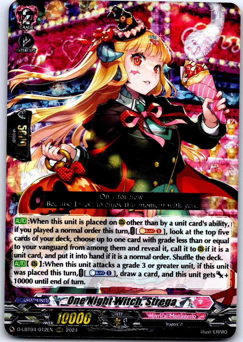 ONE NIGHT WITCH, STREGA D-LBT04/012EN TRIPLE RARE CARDFIGHT!! VANGUARD MP