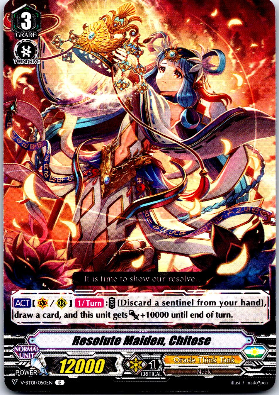 RESOLUTE MAIDEN, CHITOSE V-BT01/050EN C CARDFIGHT!! VANGUARD MP