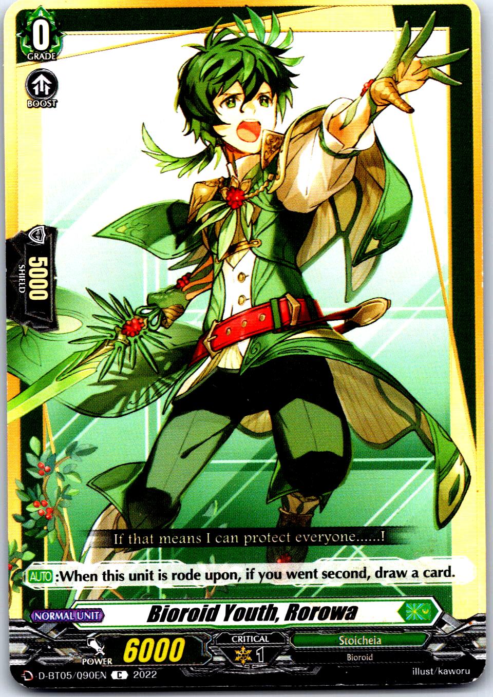 BIOROID YOUTH, ROROWA D-BT05/090EN C CARDFIGHT!! VANGUARD MP