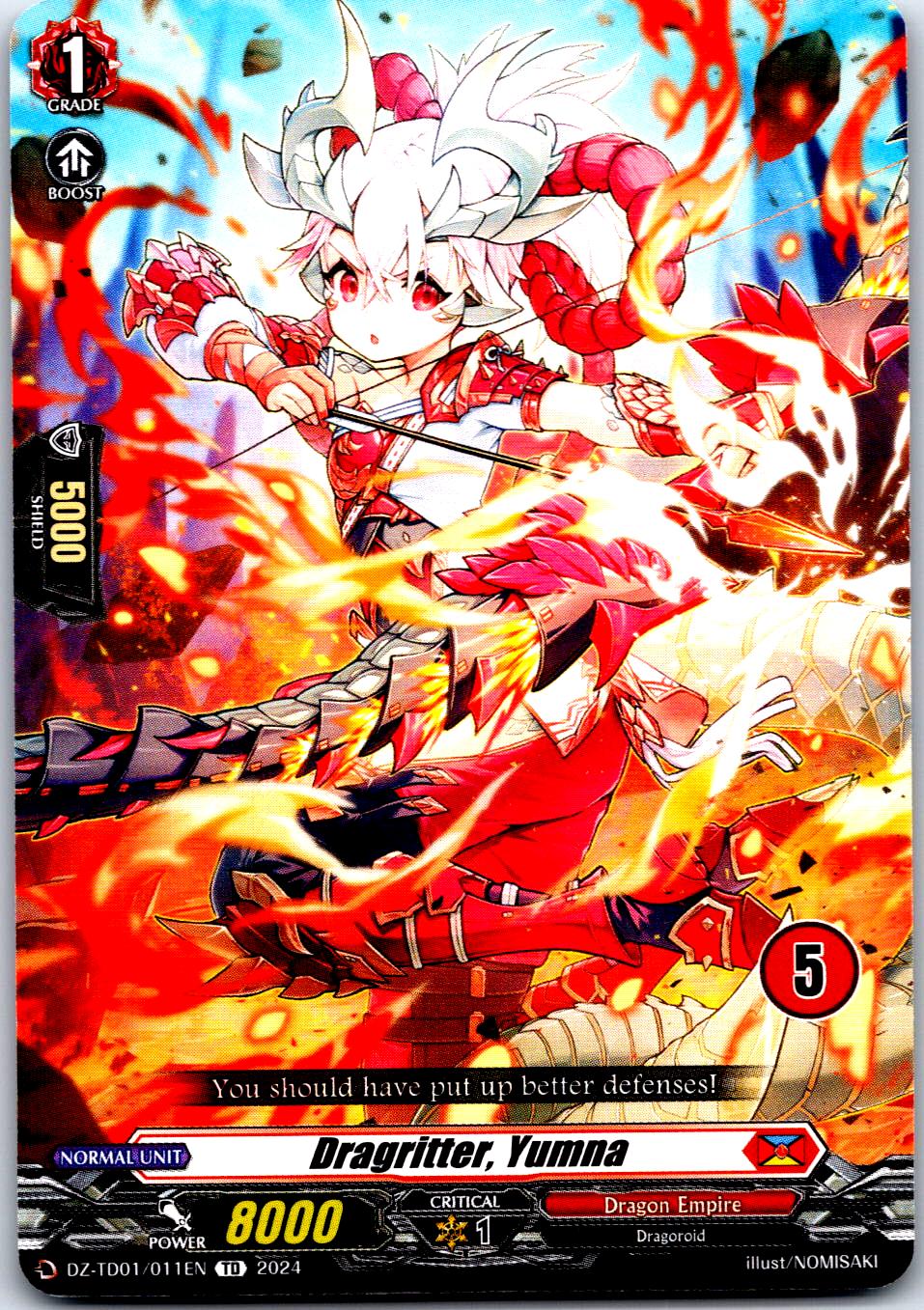 DRAGRITTER, YUMNA (5) DZ-TD01/011EN TRIAL DECK CARDFIGHT!! VANGUARD MP