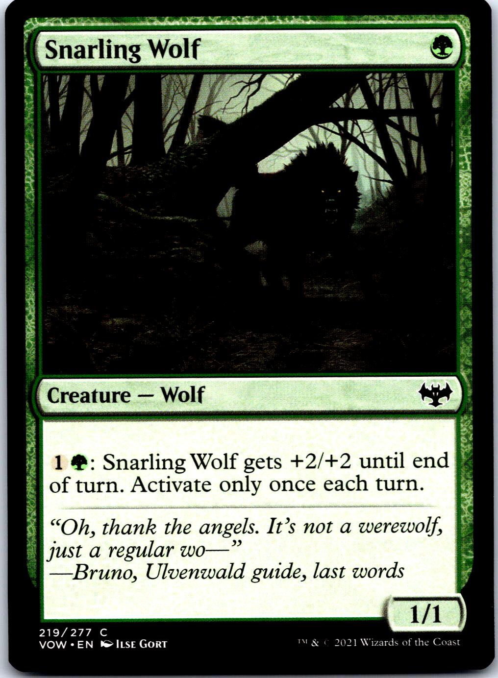 SNARLING WOLF 219 C MAGIC: THE GATHERING MP
