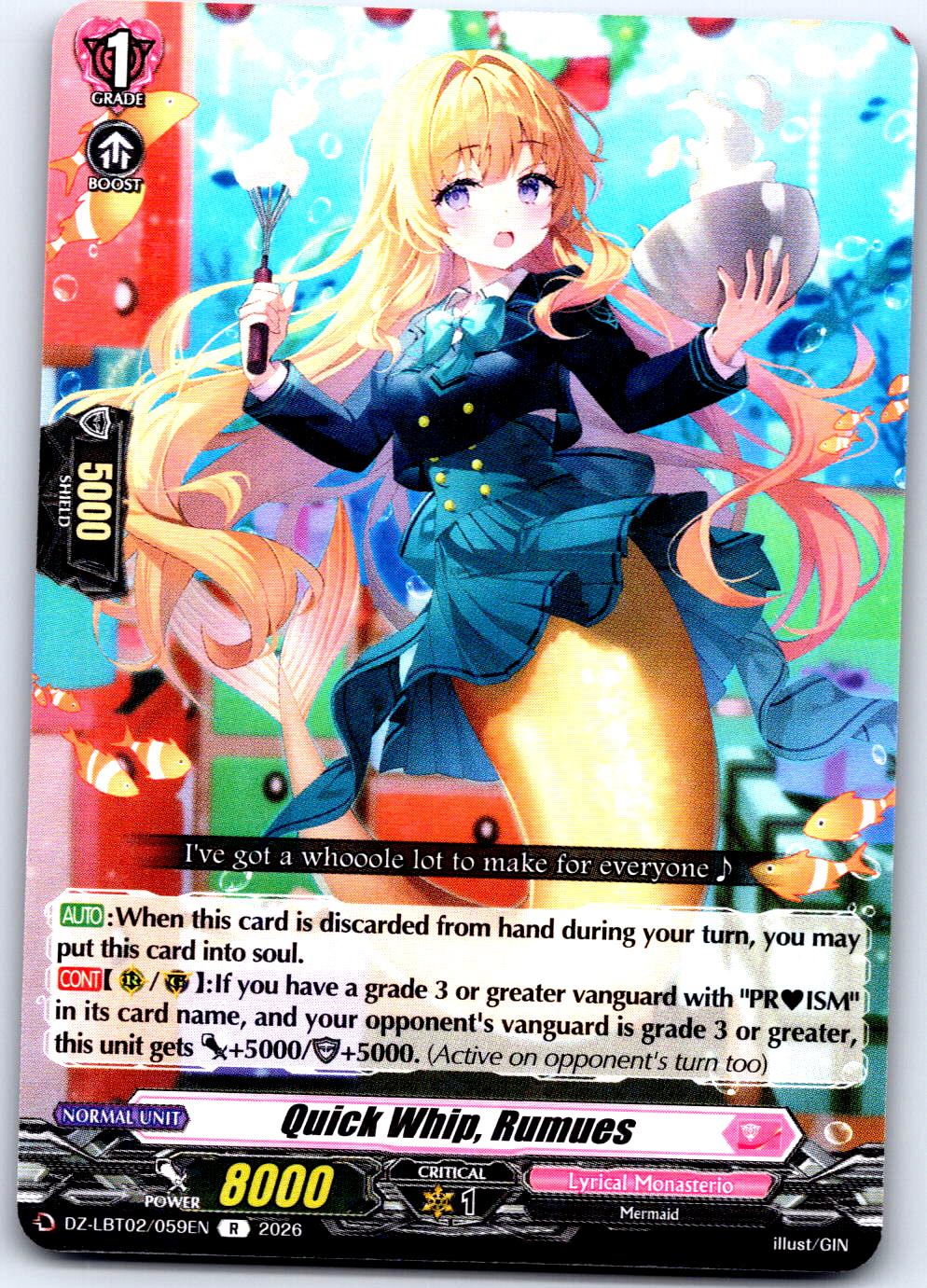 QUICK WHIP, RUMUES DZ-LBT02/059EN R CARDFIGHT!! VANGUARD LP