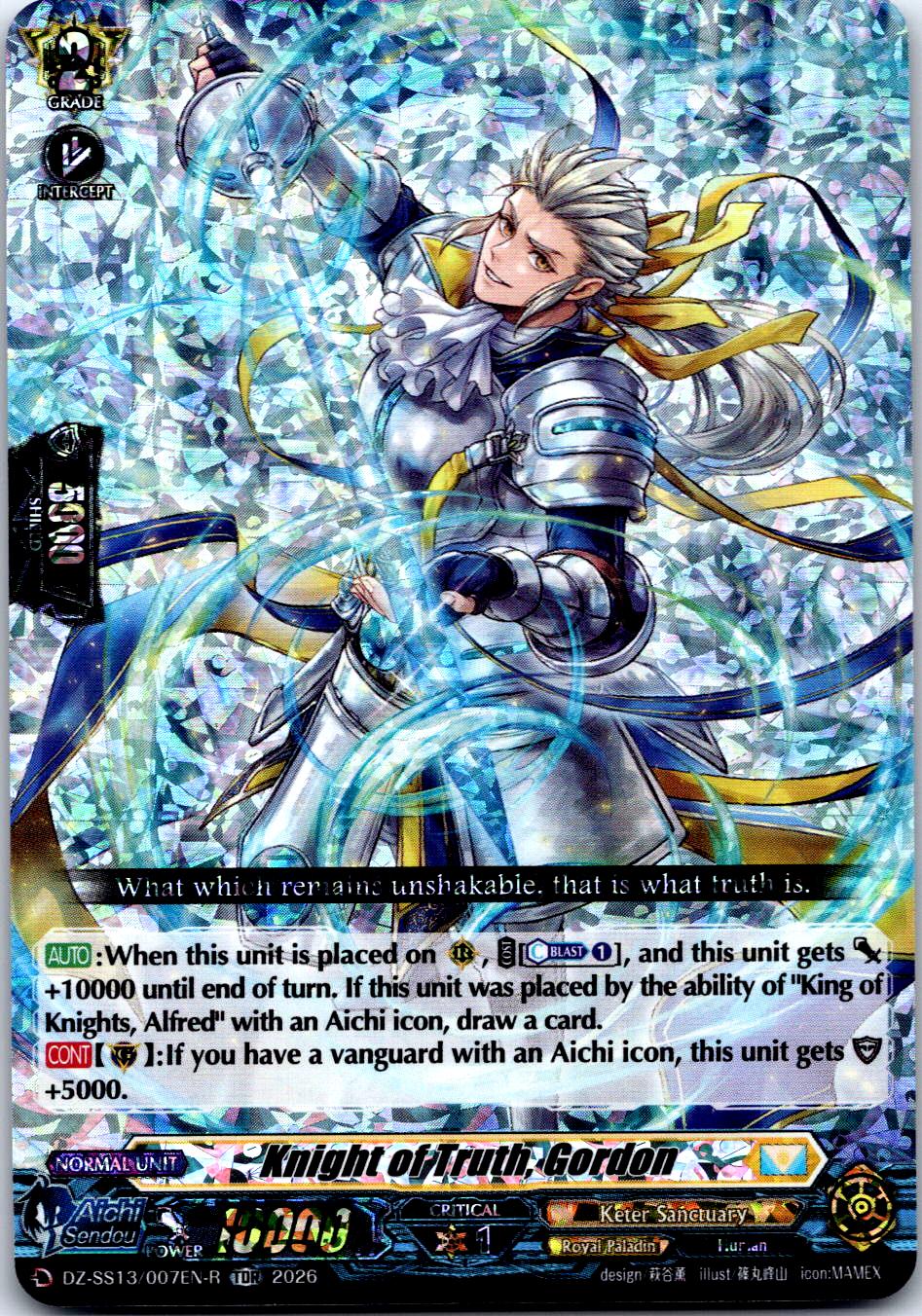 KNIGHT OF TRUTH, GORDON (TDR) DZ-SS13/007EN-R CARDFIGHT!! VANGUARD LP
