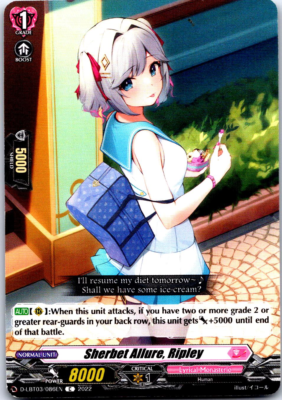 SHERBET ALLURE, RIPLEY D-LBT03/086EN C CARDFIGHT!! VANGUARD MP
