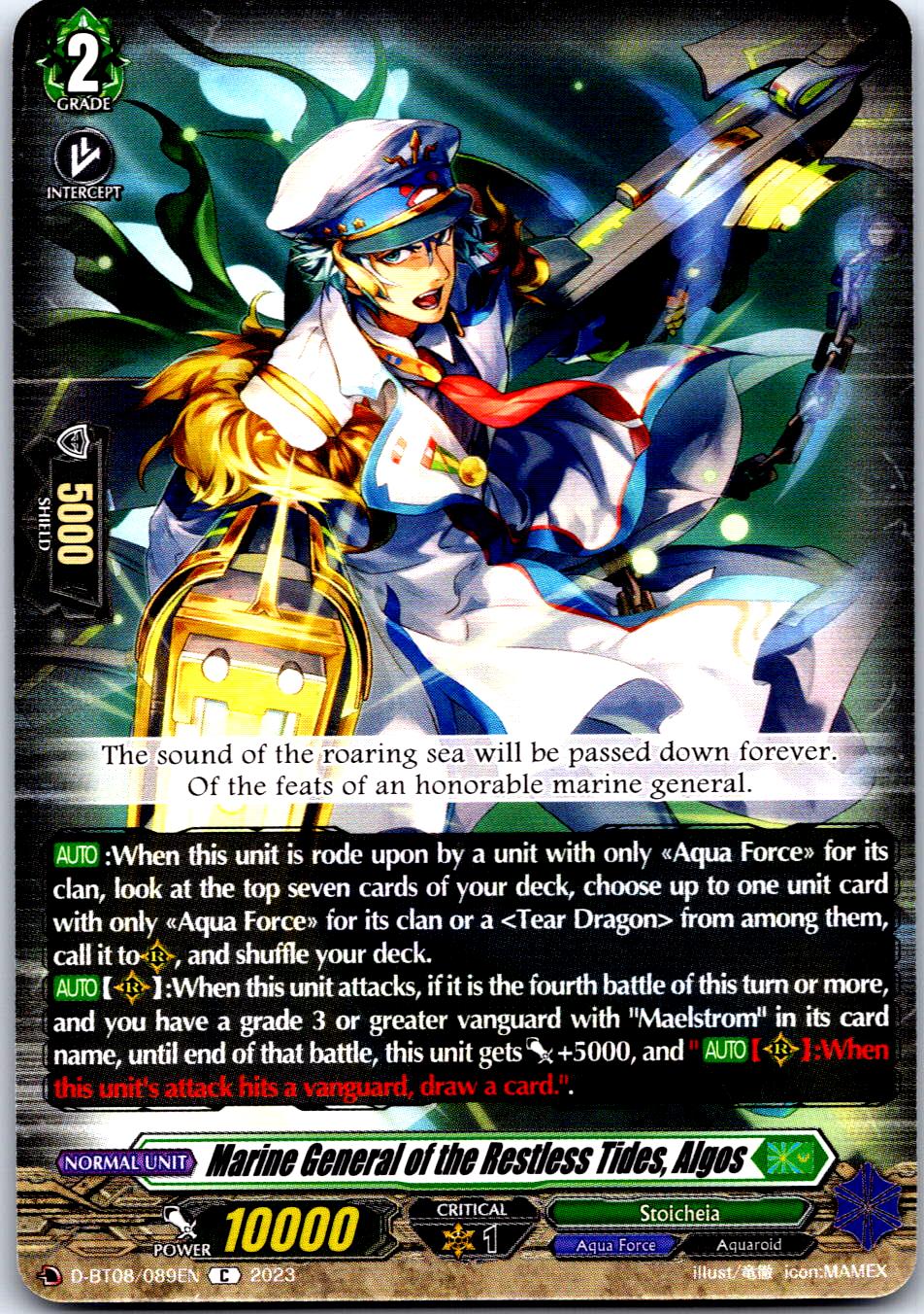 MARINE GENERAL OF THE RESTLESS TIDES, ALGOS D-BT08/089EN CARDFIGHT!! VANGUARD MP