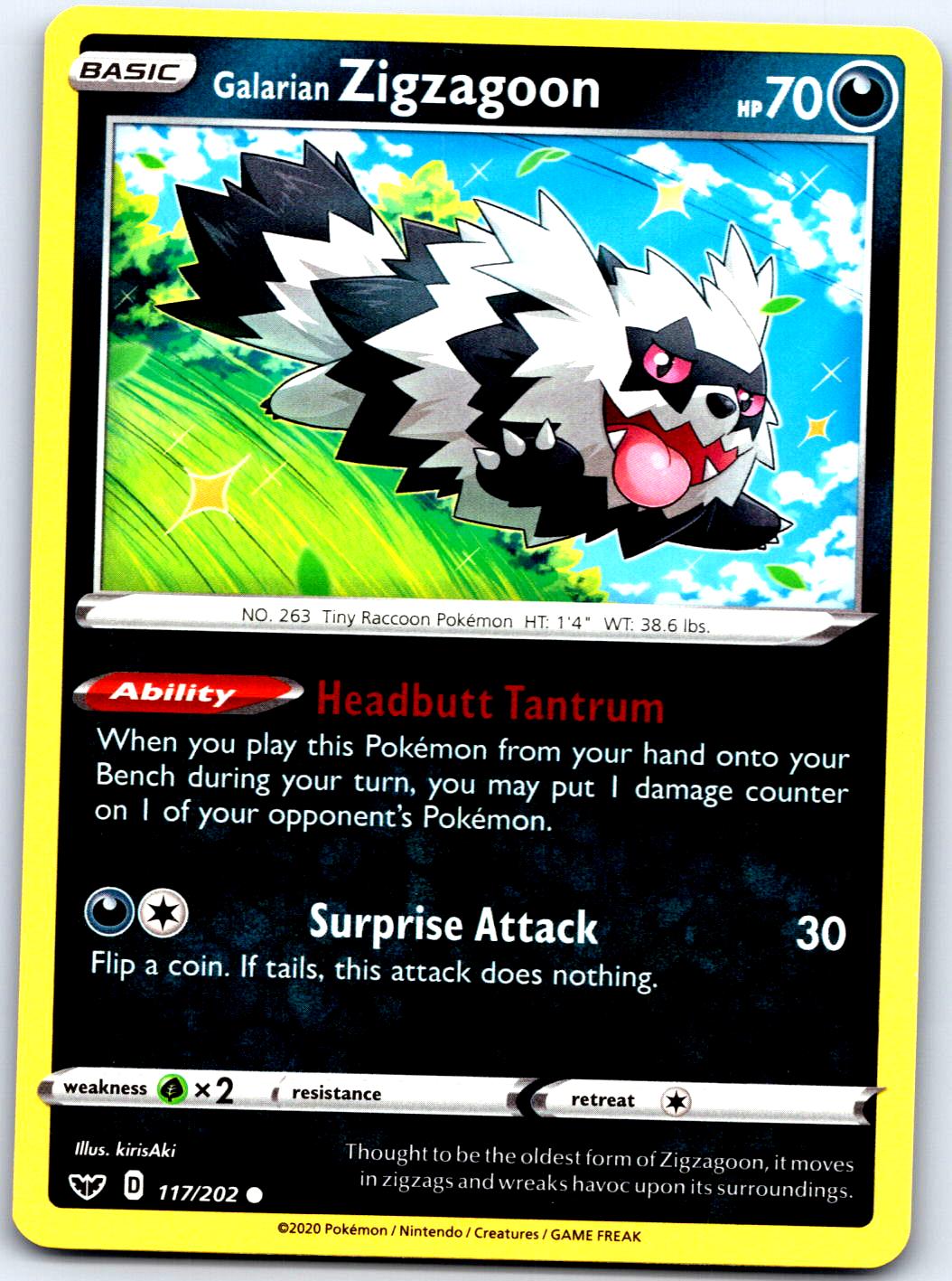 GALARIAN ZIGZAGOON 117/202 C POKEMON MP