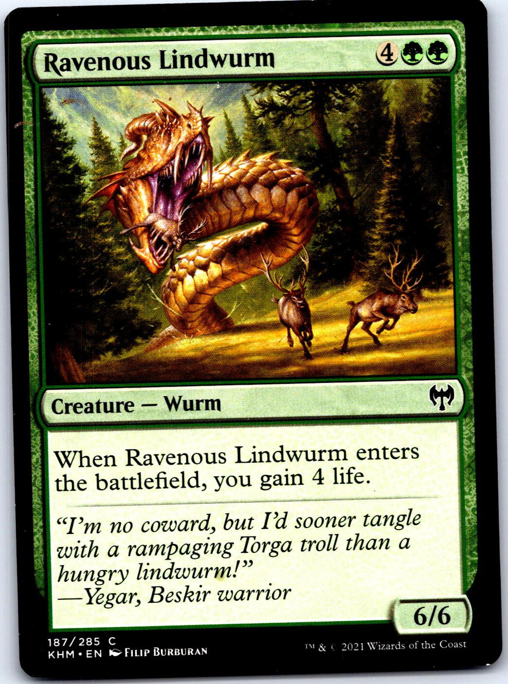 RAVENOUS LINDWURM 187 C MAGIC: THE GATHERING MP