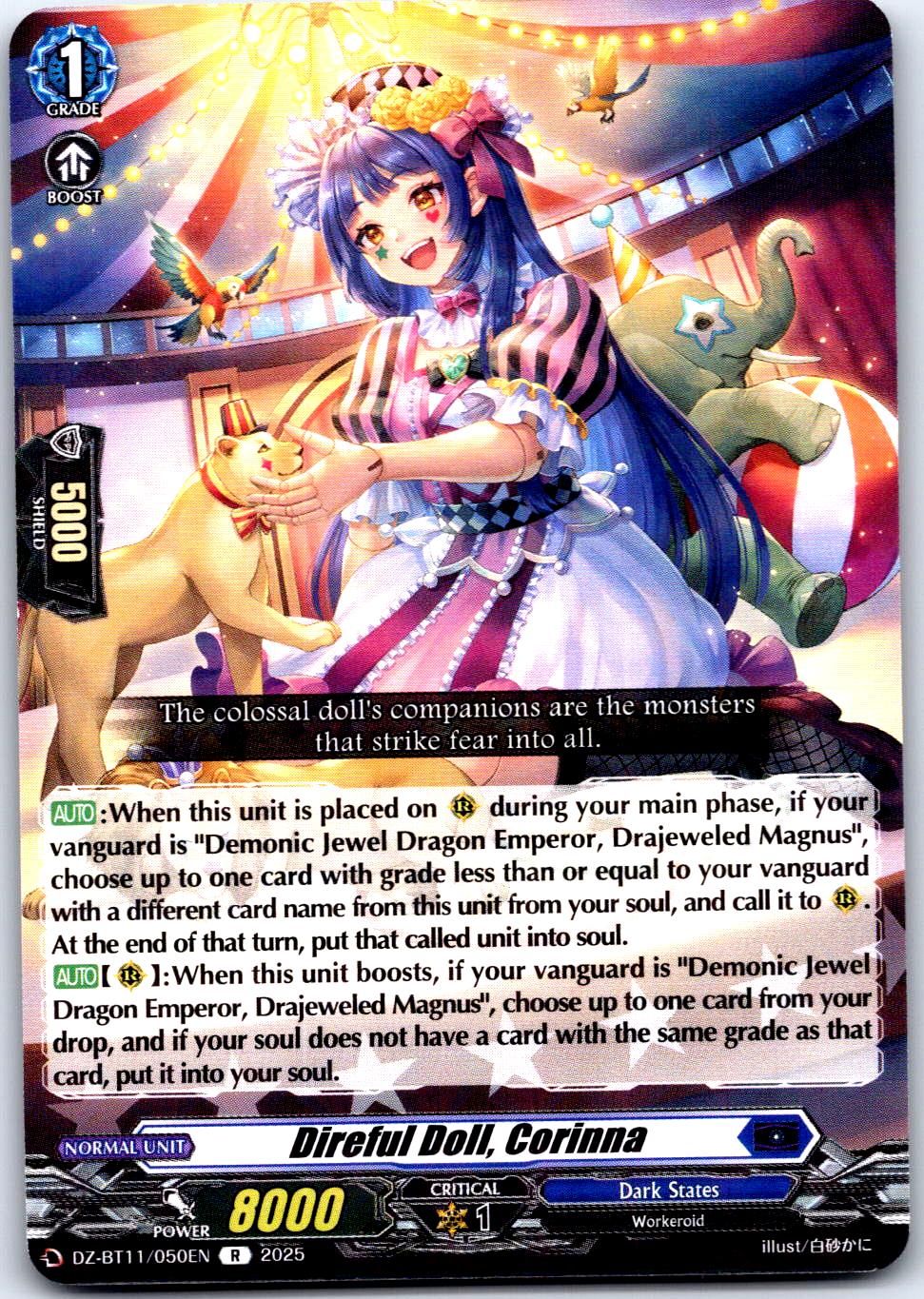 DIREFUL DOLL, CORINNA DZ-BT11/050EN R CARDFIGHT!! VANGUARD LP