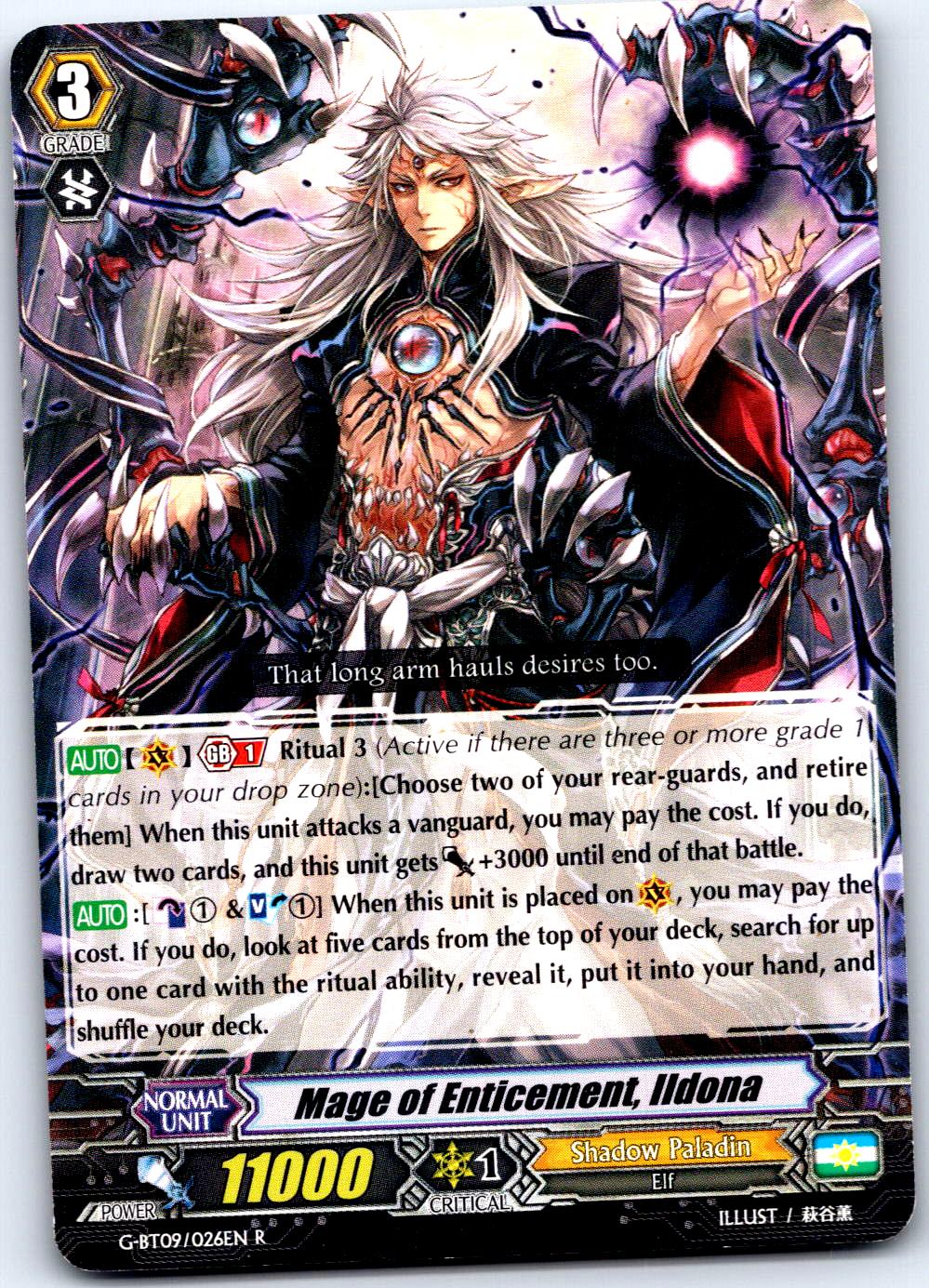 MAGE OF ENTICEMENT, ILDONA G-BT09/026EN R CARDFIGHT!! VANGUARD MP