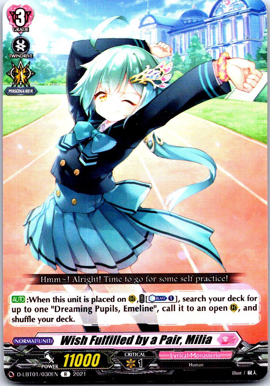 WISH FULFILLED BY A PAIR, MILIA D-LBT01/030EN R CARDFIGHT!! VANGUARD MP
