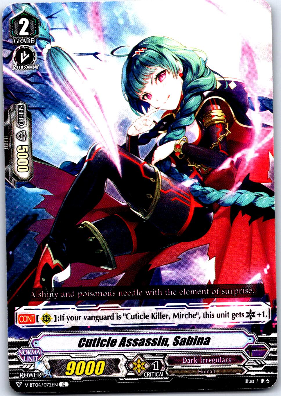 CUTICLE ASSASSIN, SABINA V-BT04/072EN C CARDFIGHT!! VANGUARD MP