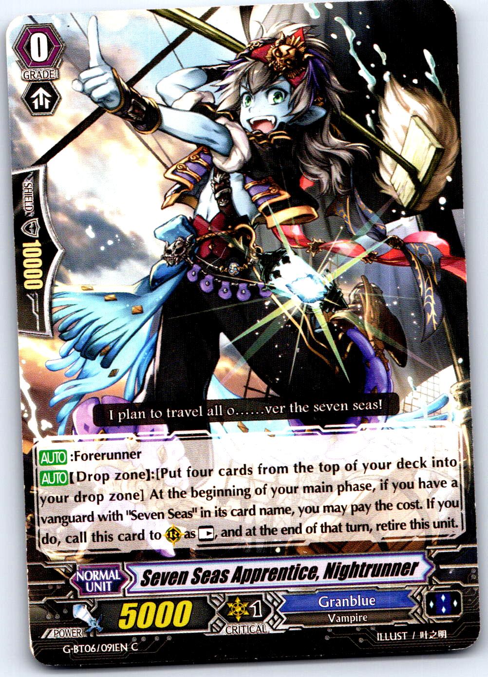 SEVEN SEAS APPRENTICE, NIGHTRUNNER G-BT06/091EN C CARDFIGHT!! VANGUARD HP