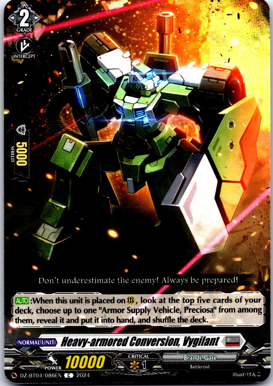 HEAVY-ARMORED CONVERSION, VYGILANT DZ-BT04/086EN C CARDFIGHT!! VANGUARD MP