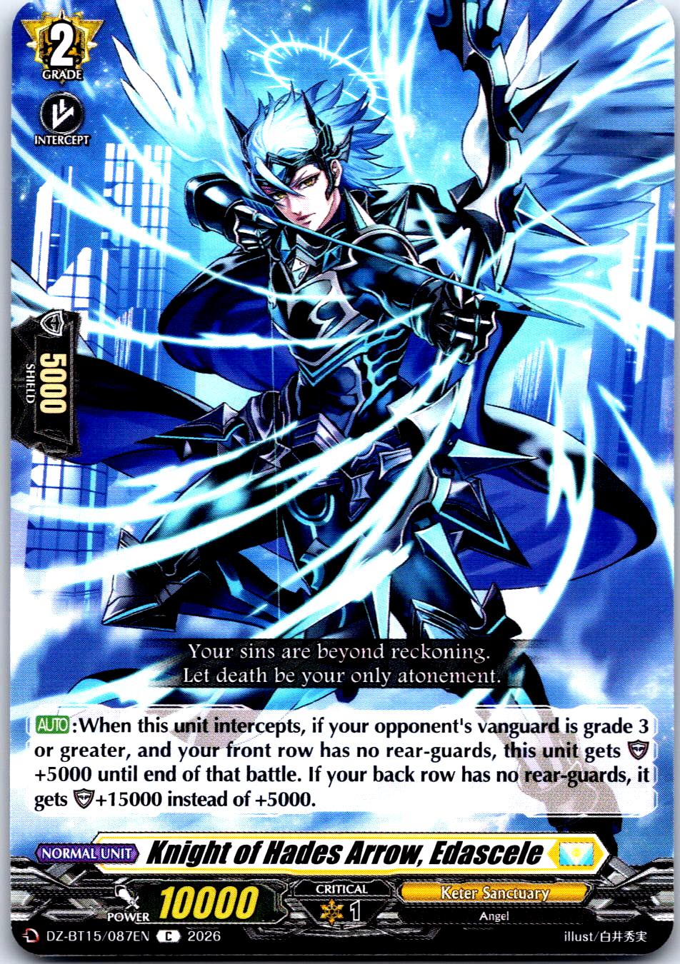 Knight of Hades Arrow, Edaskele  DZ-BT15/087EN C CARDFIGHT!! VANGUARD NM