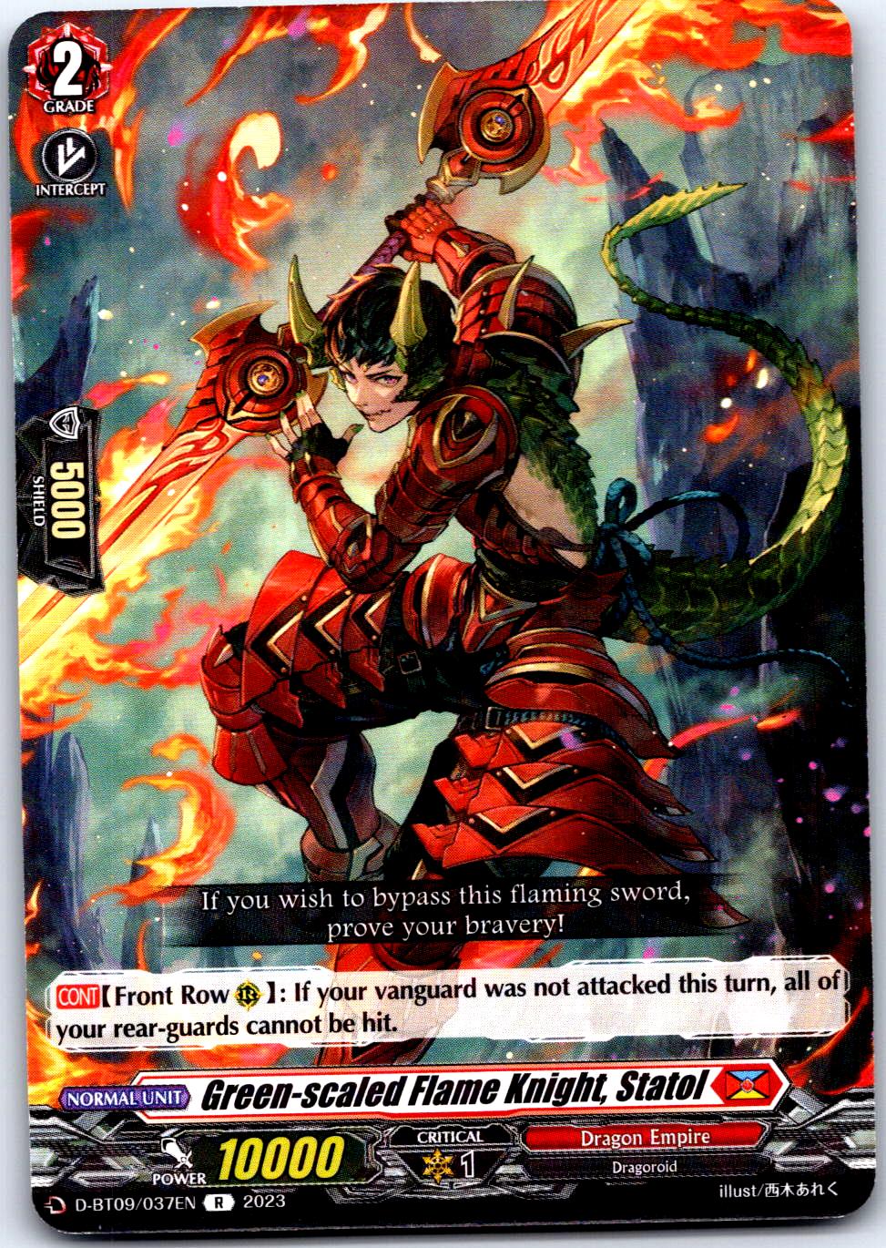 GREEN-SCALED FLAME KNIGHT, STATOL D-BT09/037EN R CARDFIGHT!! VANGUARD MP