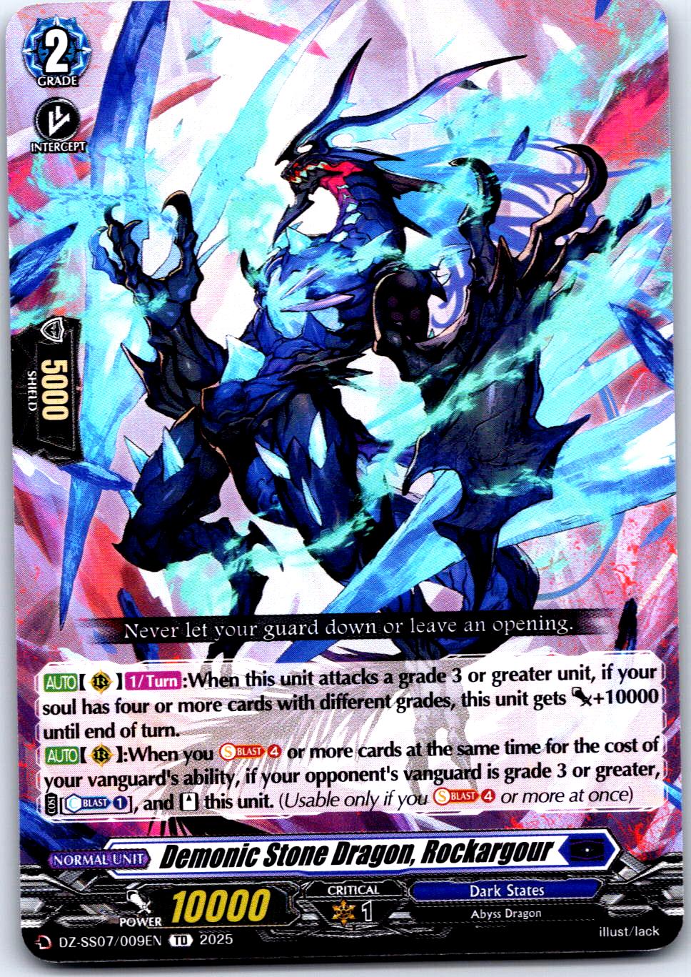 DEMONIC STONE DRAGON, ROCKARGOUR DZ-SS07/009EN CARDFIGHT!! VANGUARD MP