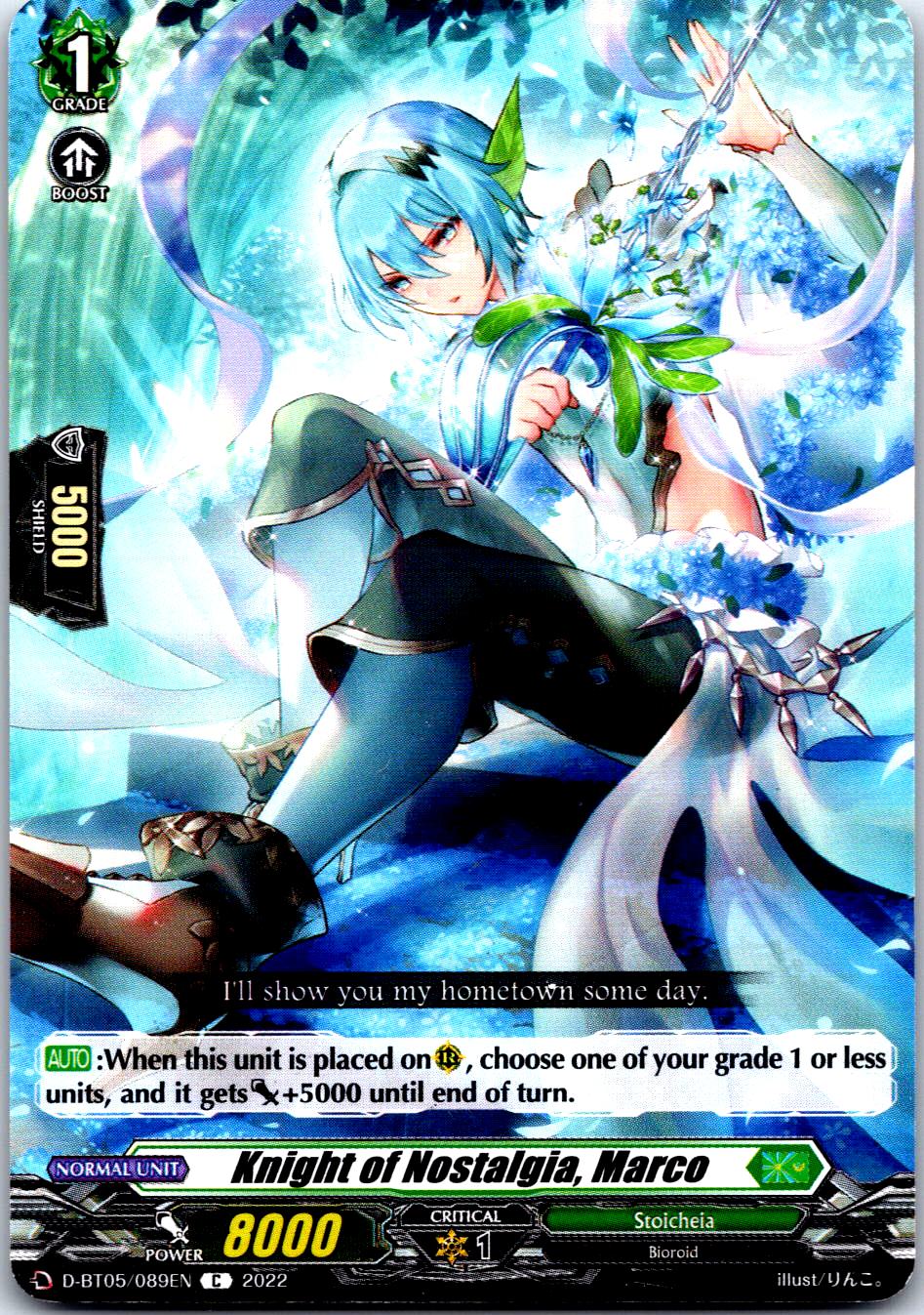 KNIGHT OF NOSTALGIA, MARCO D-BT05/089EN C CARDFIGHT!! VANGUARD MP
