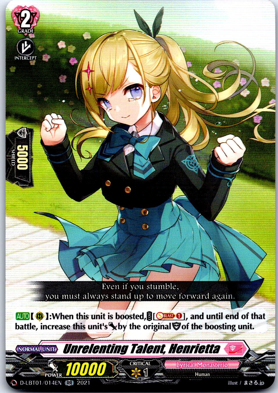 UNRELENTING TALENT, HENRIETTA D-LBT01/014EN RR CARDFIGHT!! VANGUARD MP