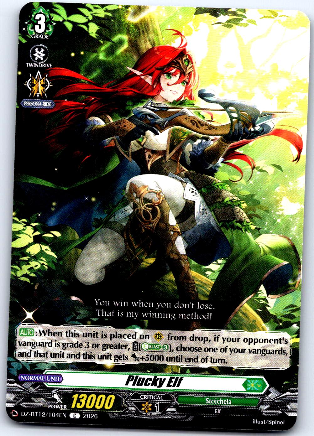 PLUCKY ELF DZ-BT12/104EN C CARDFIGHT!! VANGUARD LP