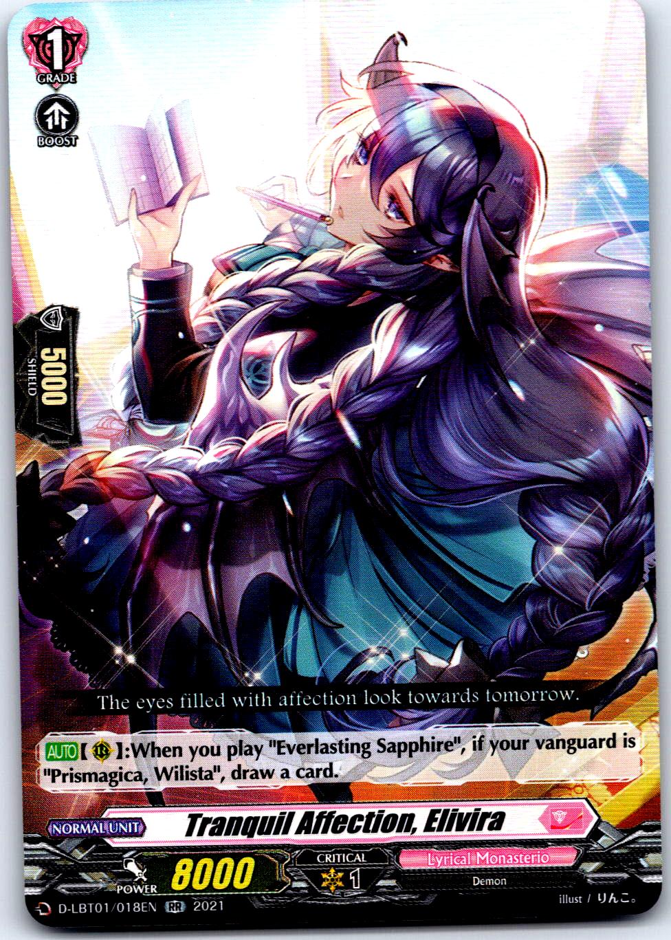 TRANQUIL AFFECTION, ELIVIRA D-LBT01/018EN RR CARDFIGHT!! VANGUARD MP