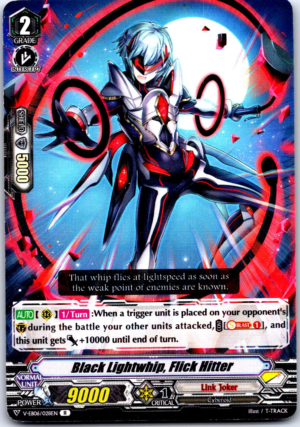 BLACK LIGHTWHIP, FLICK HITTER V-EB06/028EN R CARDFIGHT!! VANGUARD MP